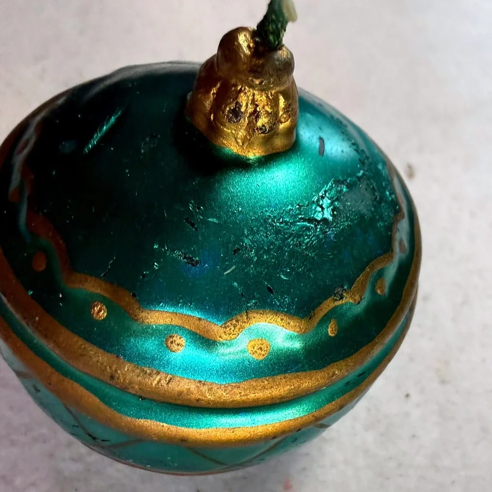 Christmas Candles Tree + Ornament Ball Kitsch Vintage Holiday Decor Lot of 2